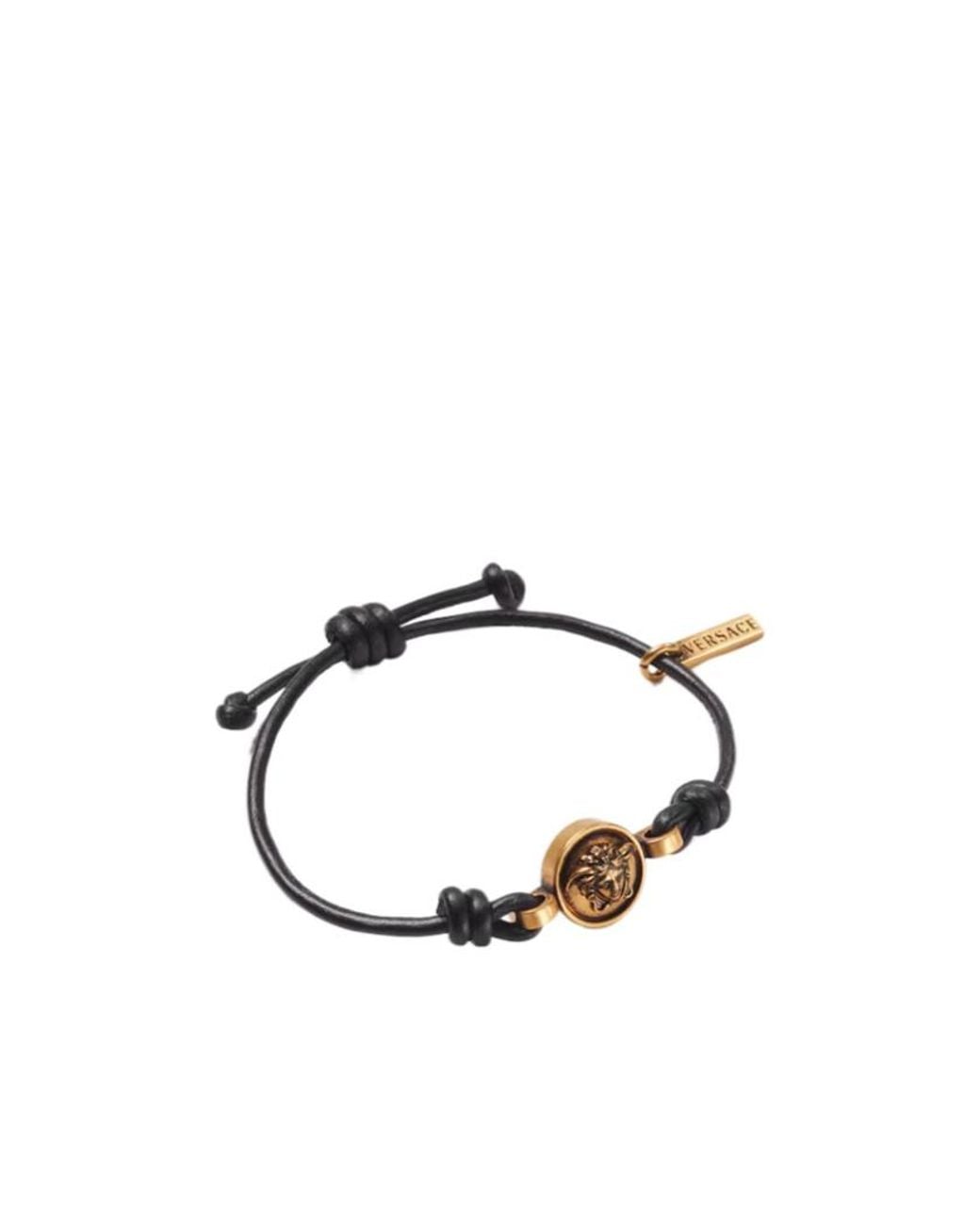 Versace Black Medusa Cord Bracelet for men