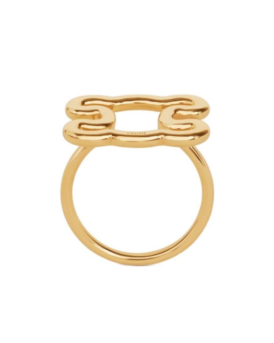 Celine Triomphe Frame Large Ring in Metallic | Lyst
