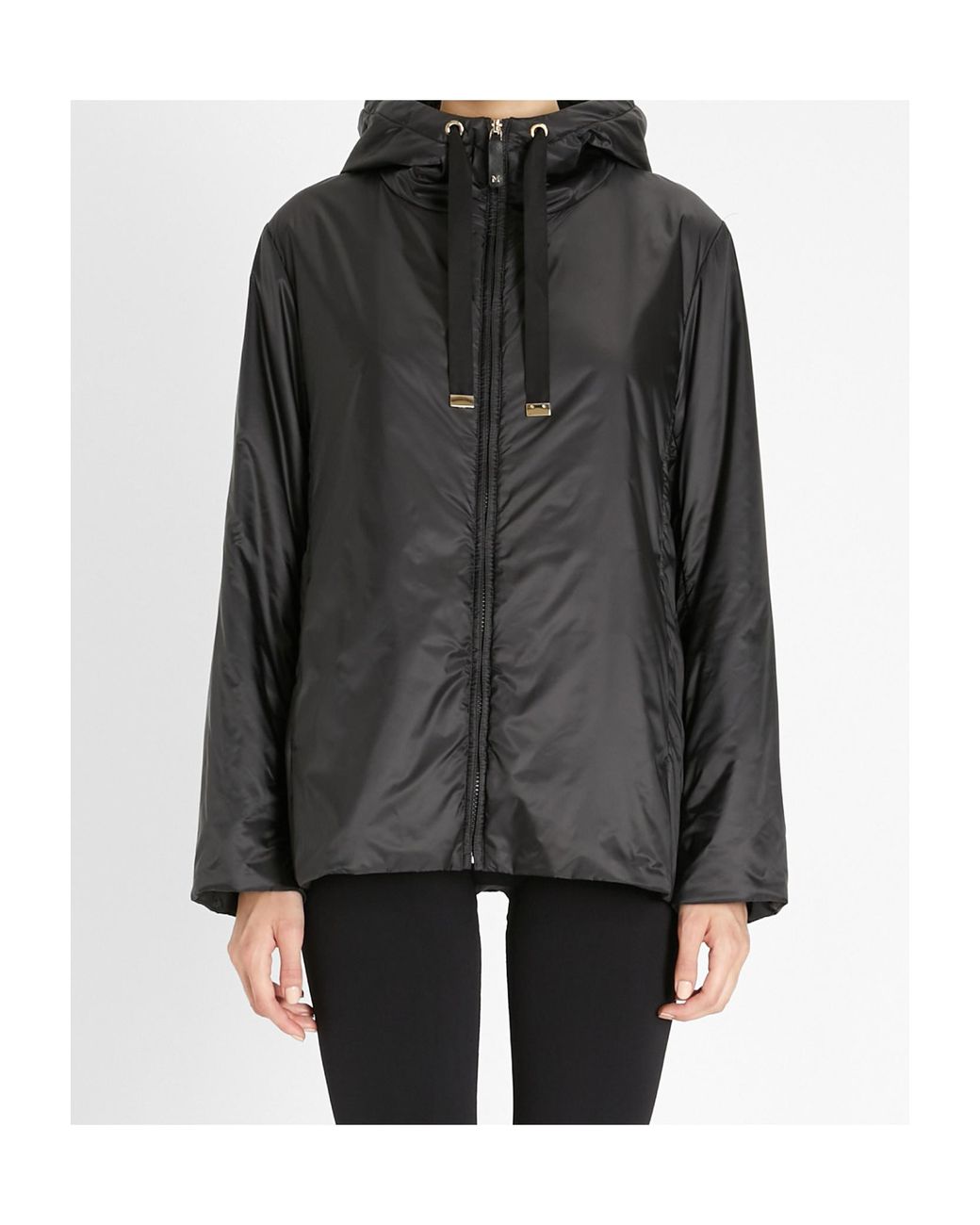 Max Mara Black The Cube Drawstring Zip-Up Jacket