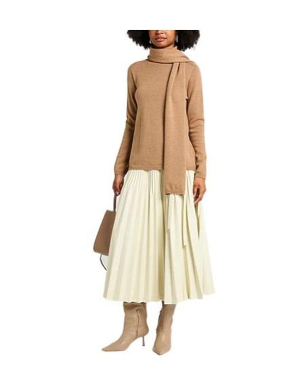 Max Mara Brown Solid Wool Knit Sweater