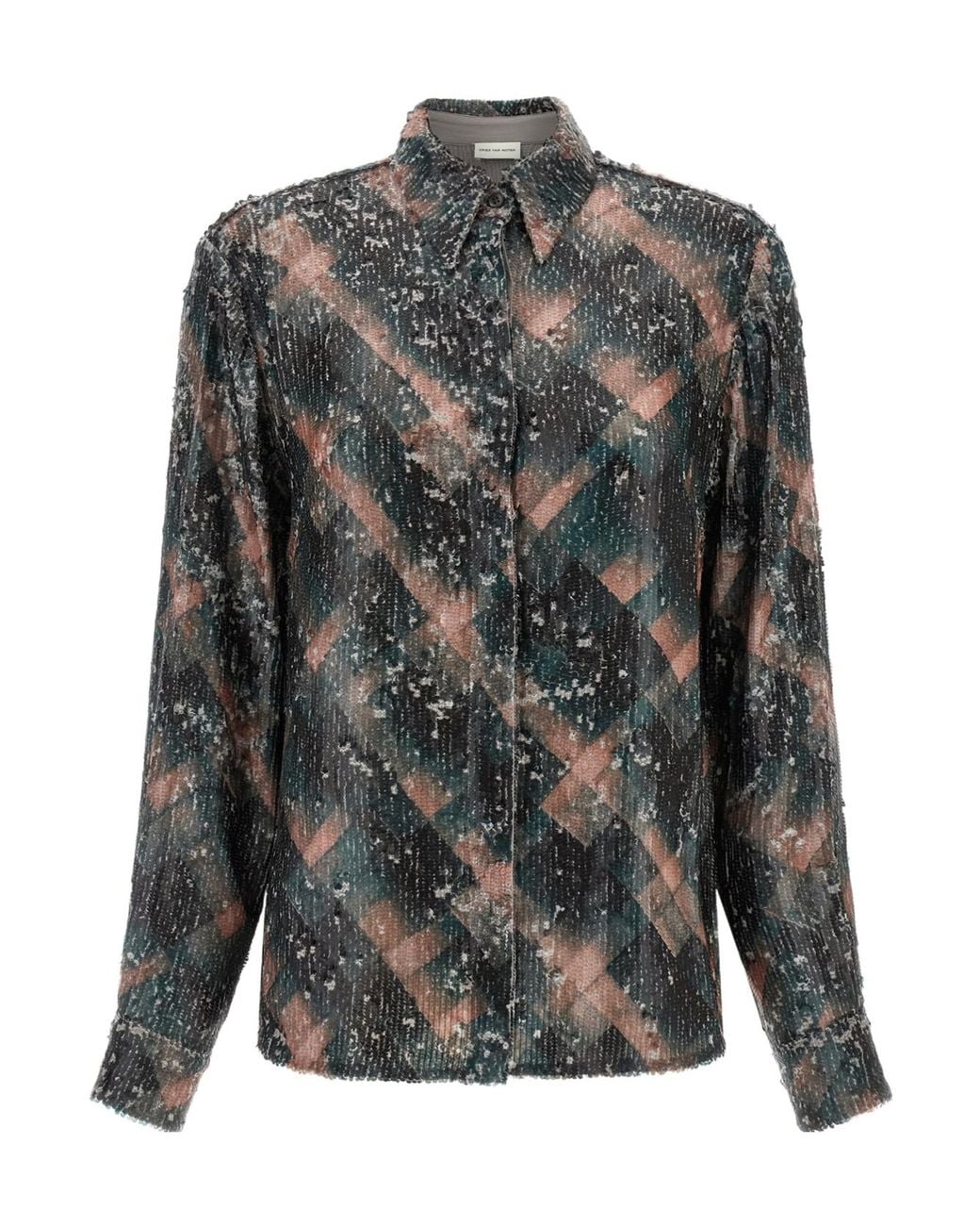 Dries Van Noten Gray Chowy Emb Shirt