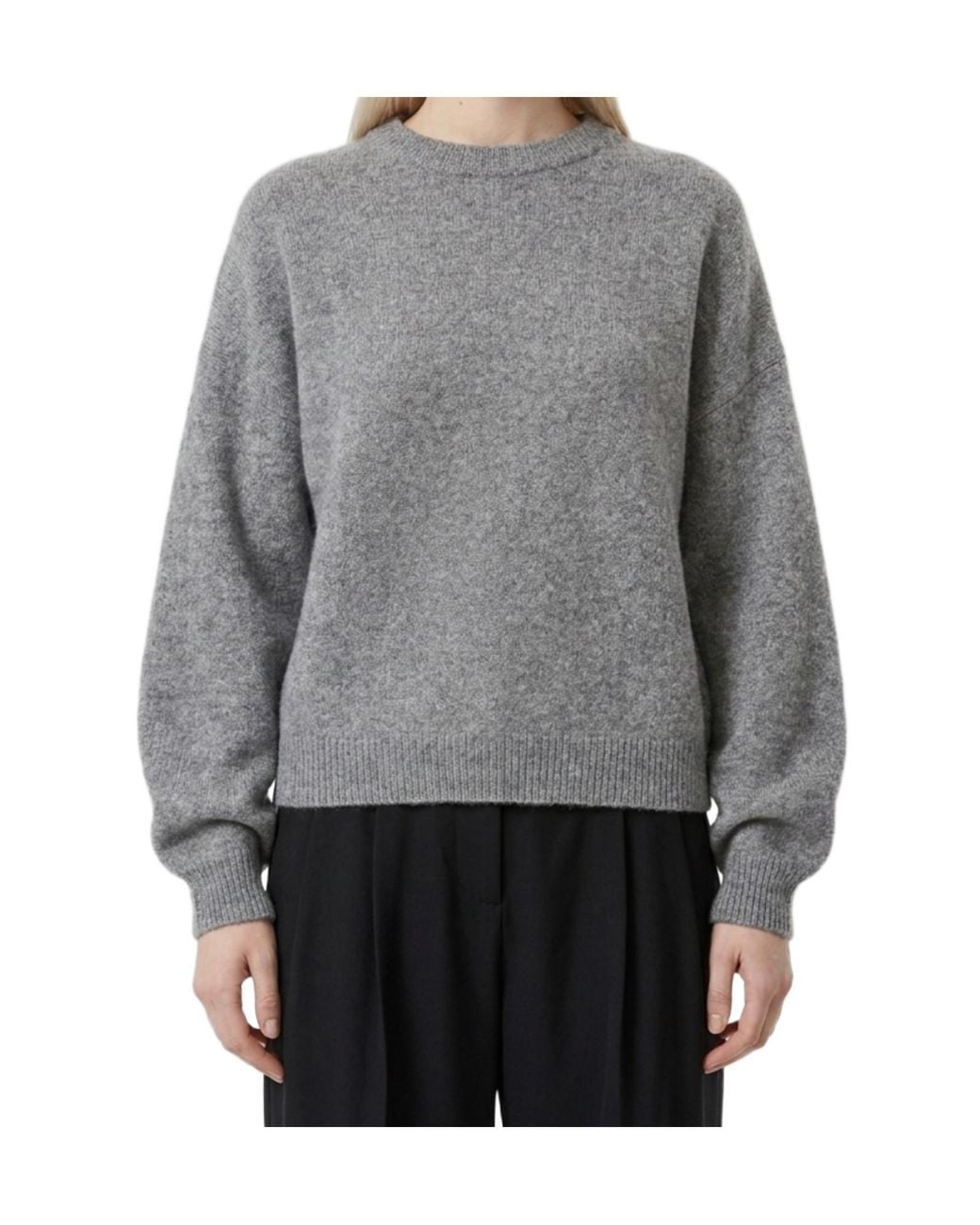Loulou de Saison Gray Crew-Neck Long-Sleeve Sweater