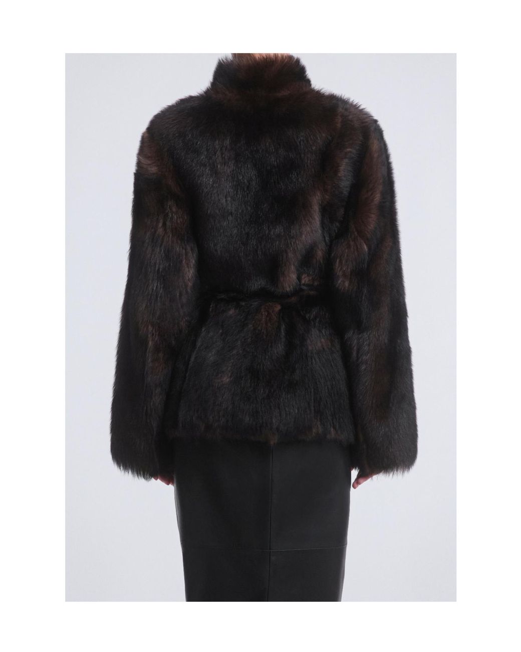 Nour Hammour Black Elsa Ladylike Shearling Coat
