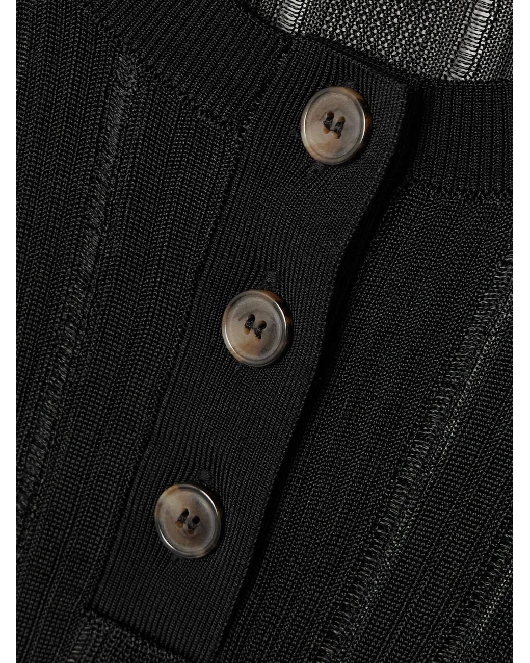 FRAME Black Button-Front Sweater