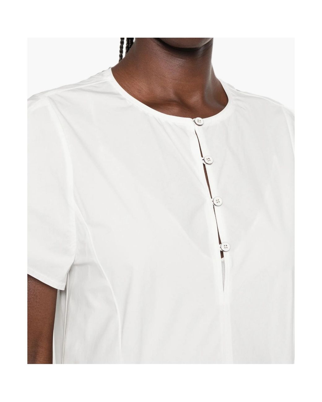 Forte_forte White Button-Up Flared Maxi Dress