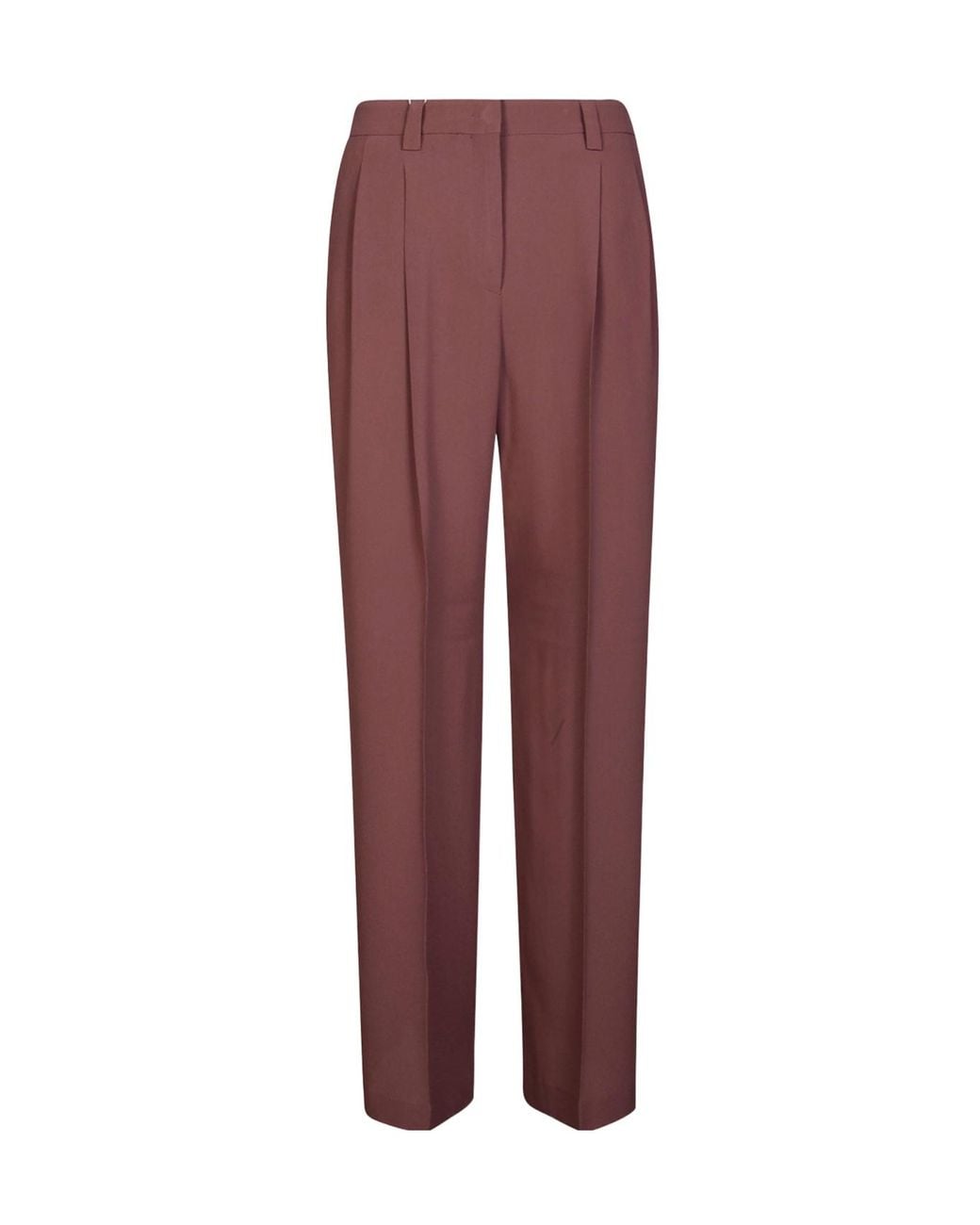Incotex Red Pleated Crêpe Trousers