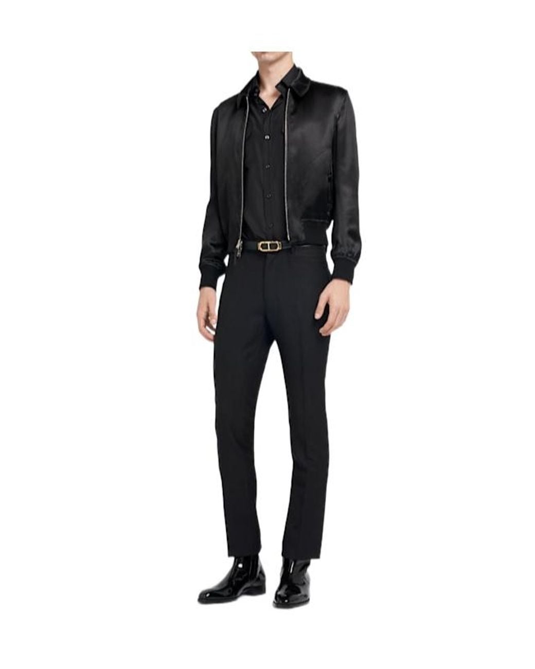 Tom Ford Black Silk Satin Reversible Jacket for men