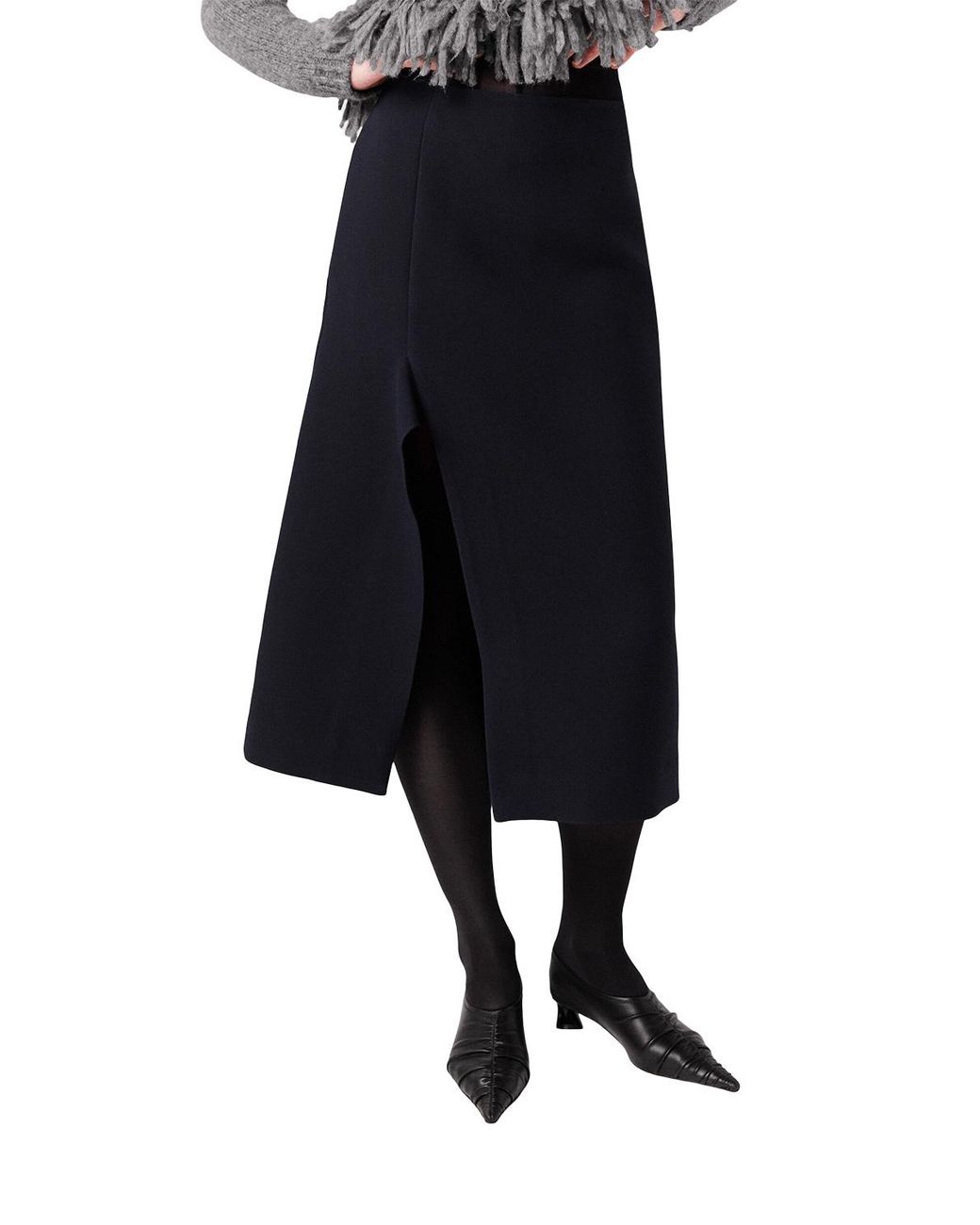 Stella McCartney Blue Flared Side-Slit Midi Skirt