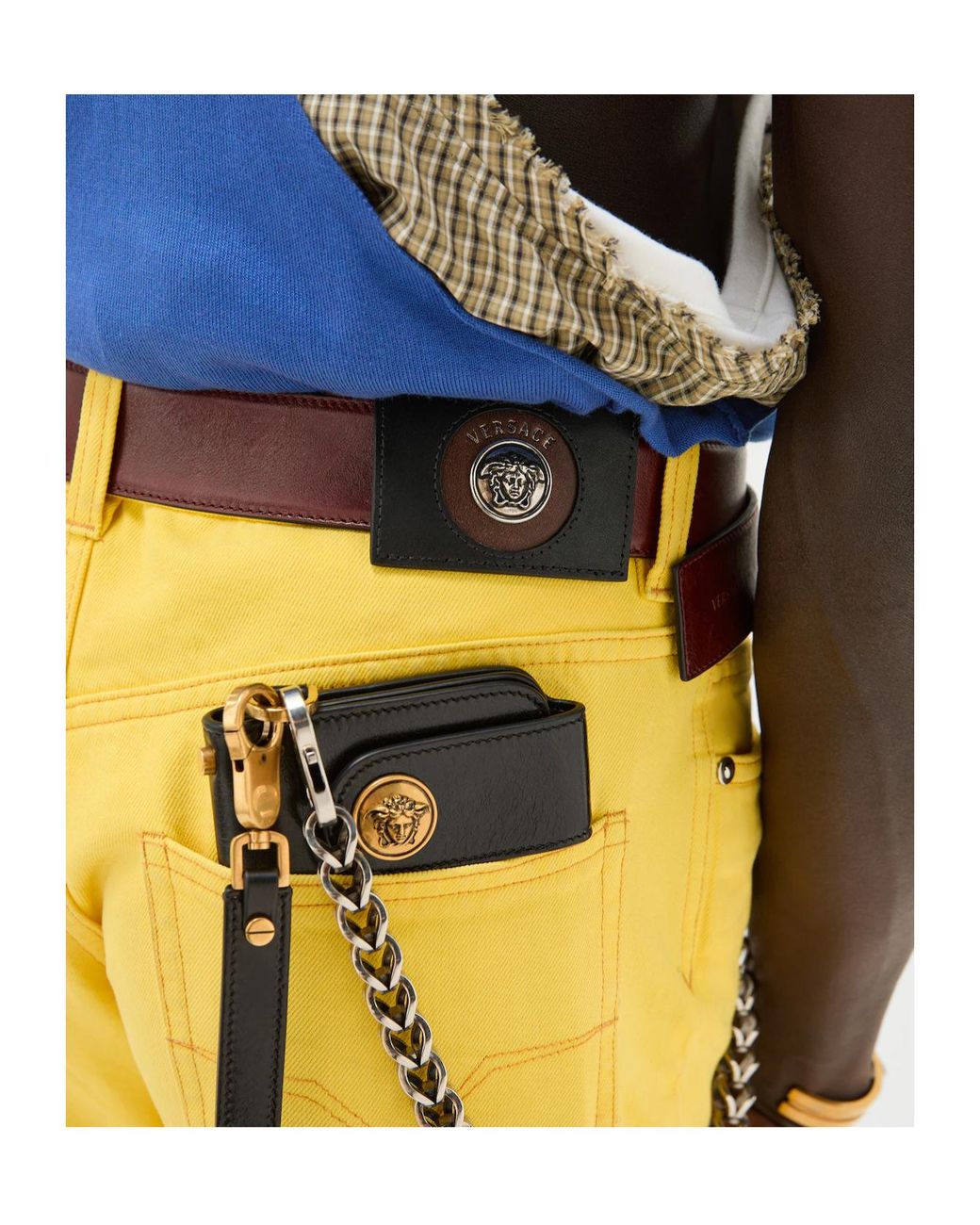Versace Yellow Straight-Leg Medusa Jeans for men