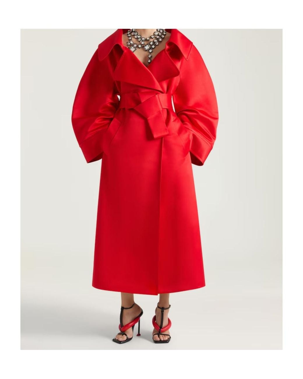 Givenchy Red Long Cocoon Coat