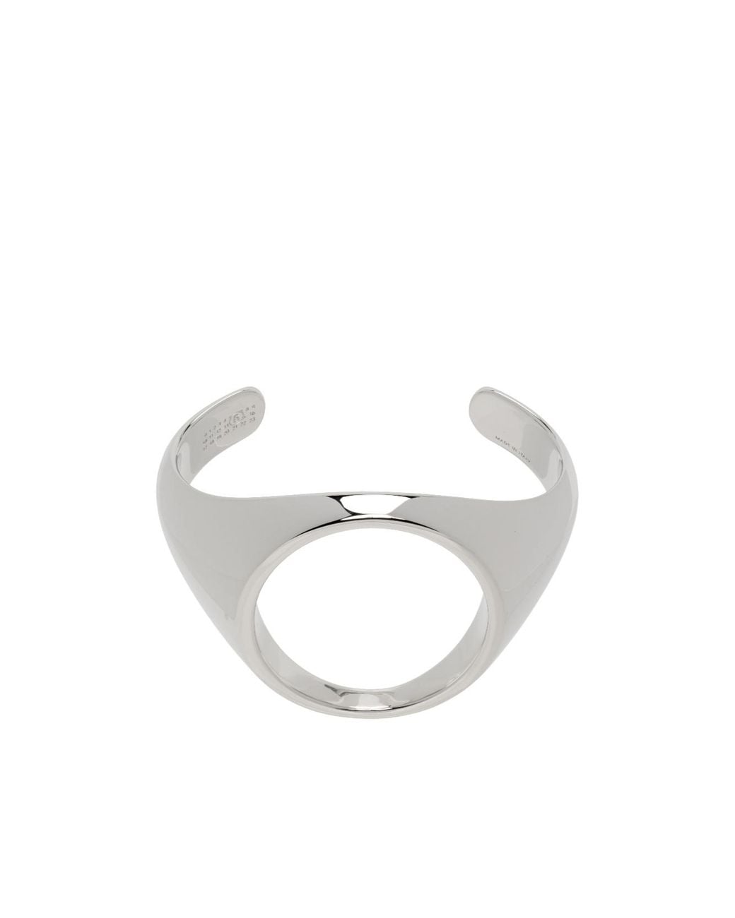 MM6 by Maison Margiela White Polish Finished Cut-Out Cuff Bracelet for men