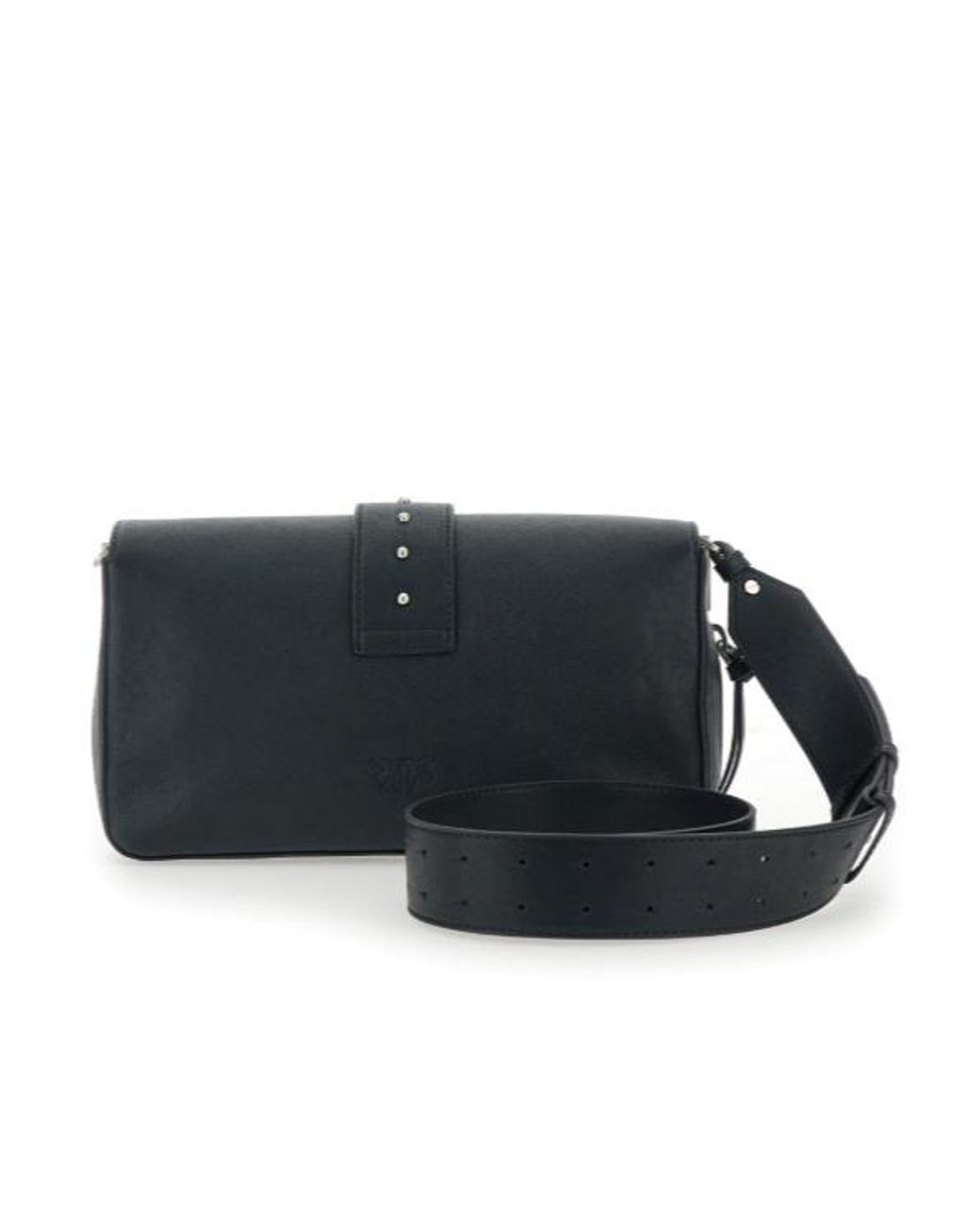 Pinko Black Medium Leather Classic Love Slouchy Shoulder Bag