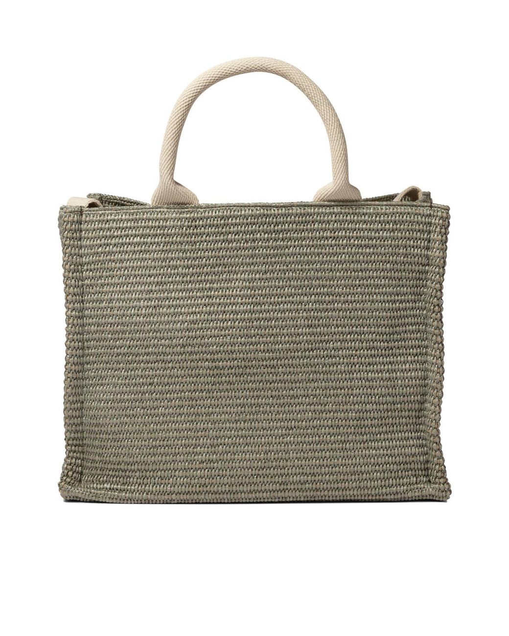 Marni Green Woven Logo Embroidered Small Tote Bag