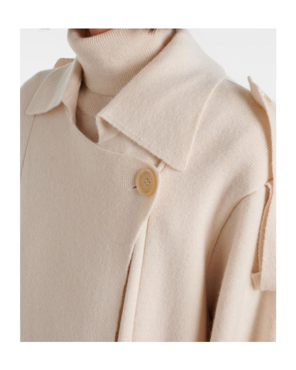 Jardin Des Orangers Natural Wool And Cashmere Trench Coat