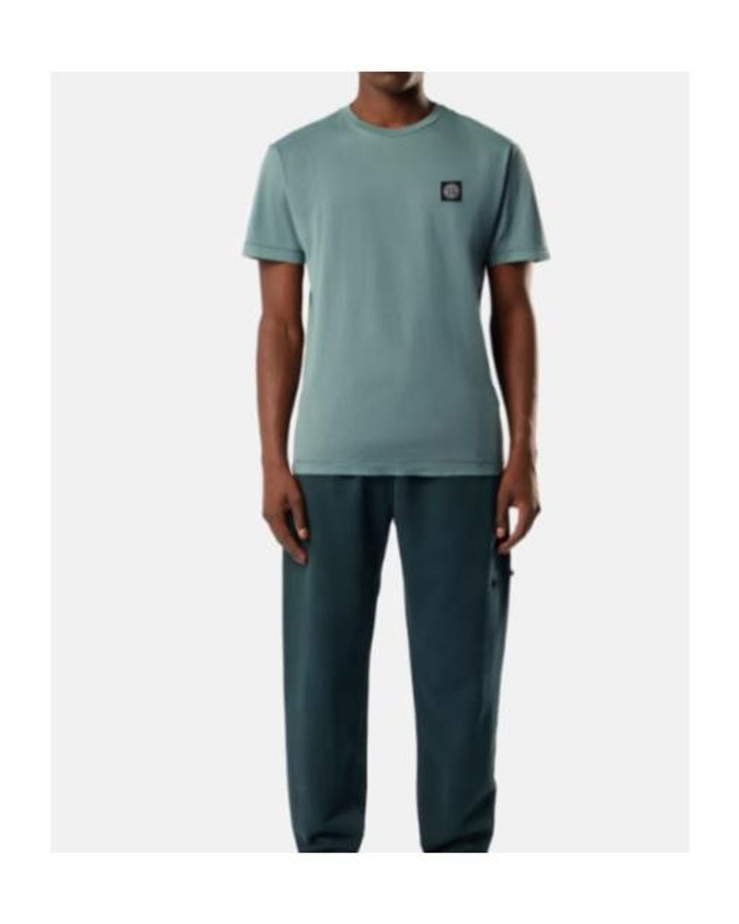 Stone Island Blue Compass Patch T-Shirt for men