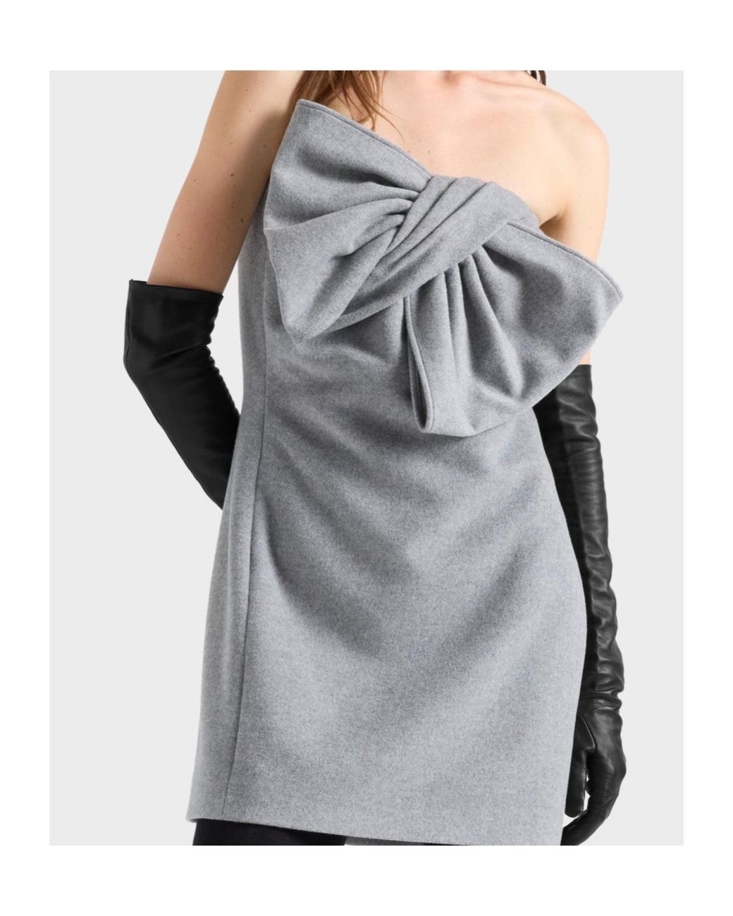 7 For All Mankind Gray Bow-Detail Mini Dress