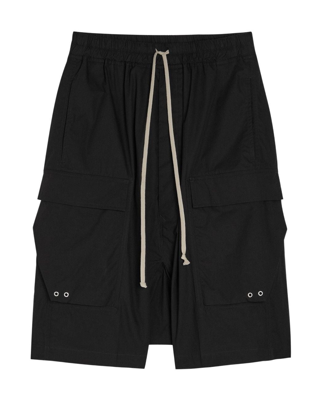 Rick Owens Black Simple Pure Cotton Shorts for men