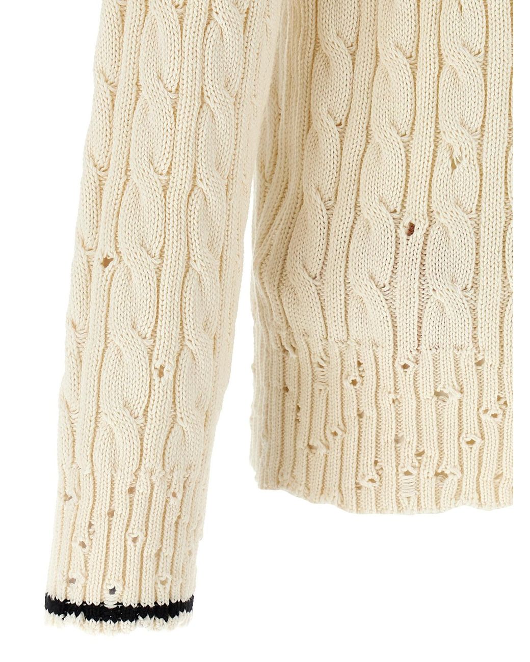 Marni White V-Neck Knitted Jumper for men