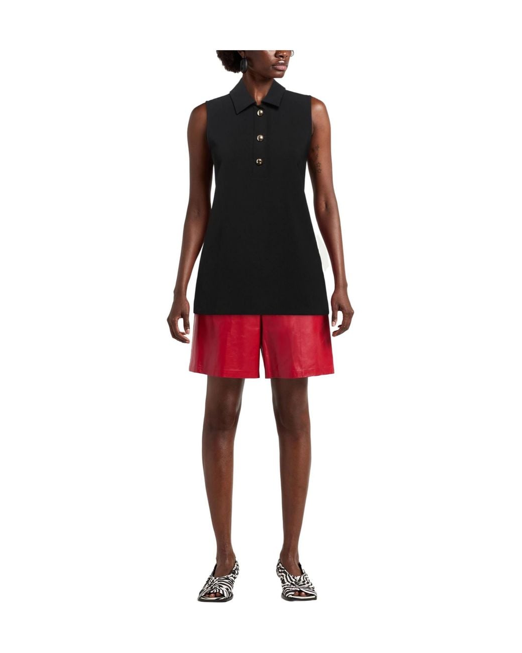 Max Mara Black Solid-Colored Sleeveless Top