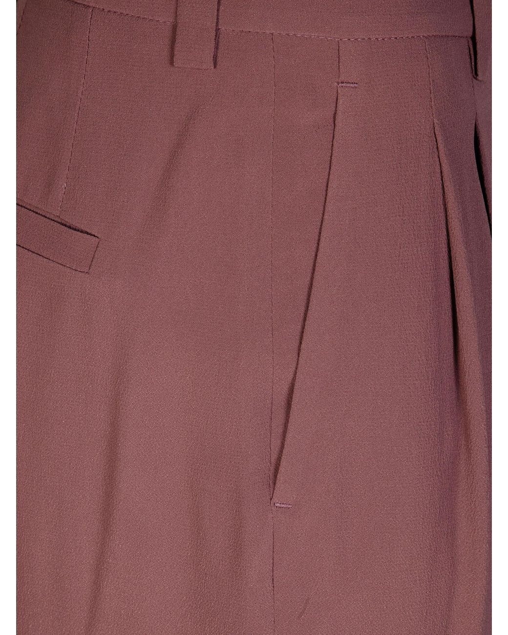 Incotex Red Pleated Crêpe Trousers