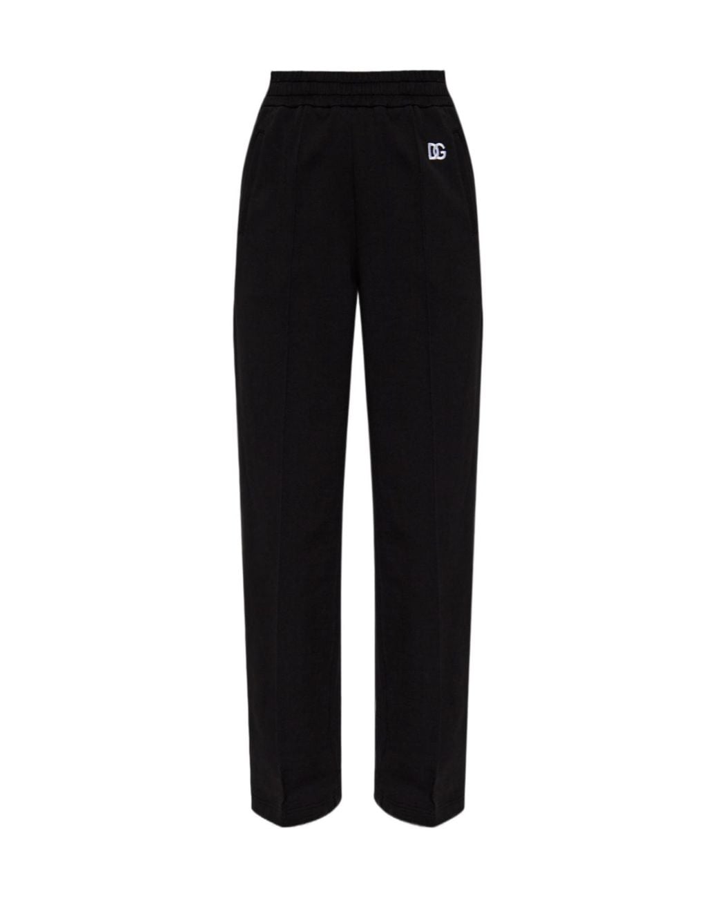Dolce & Gabbana Black Dg Logo Embroidered Sweatpants