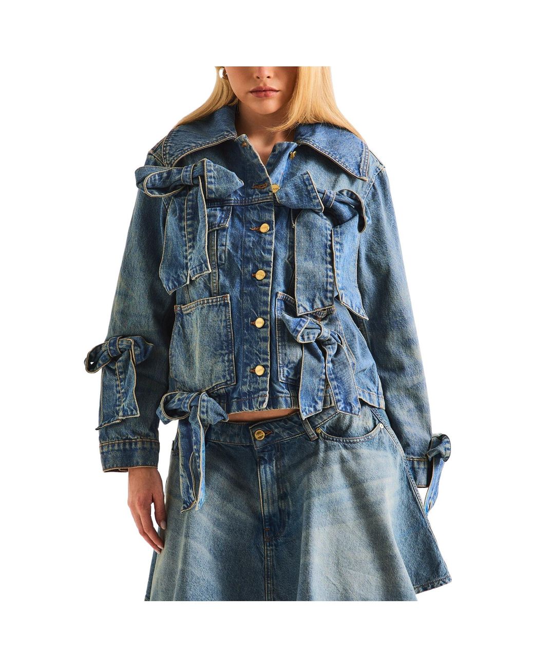 Ganni Blue Light Washed Denim Jacket