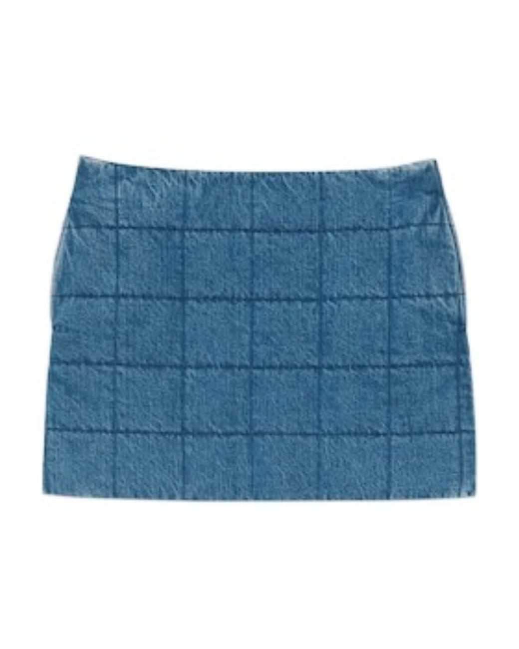 Gucci Blue Denim Quilted Skirt