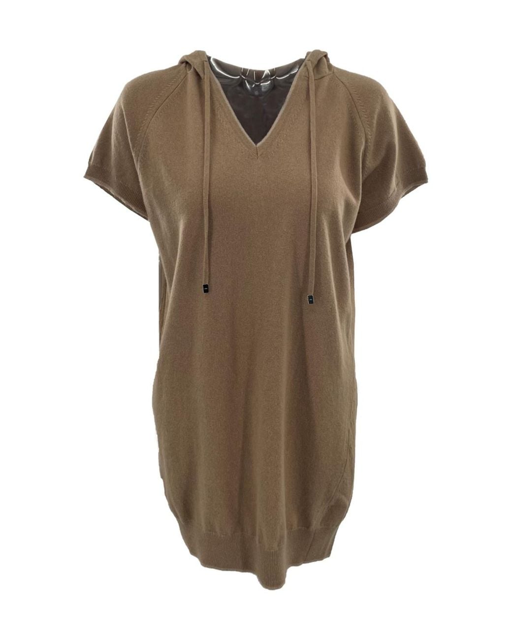 Max Mara Brown Hooded Knitted Pullover