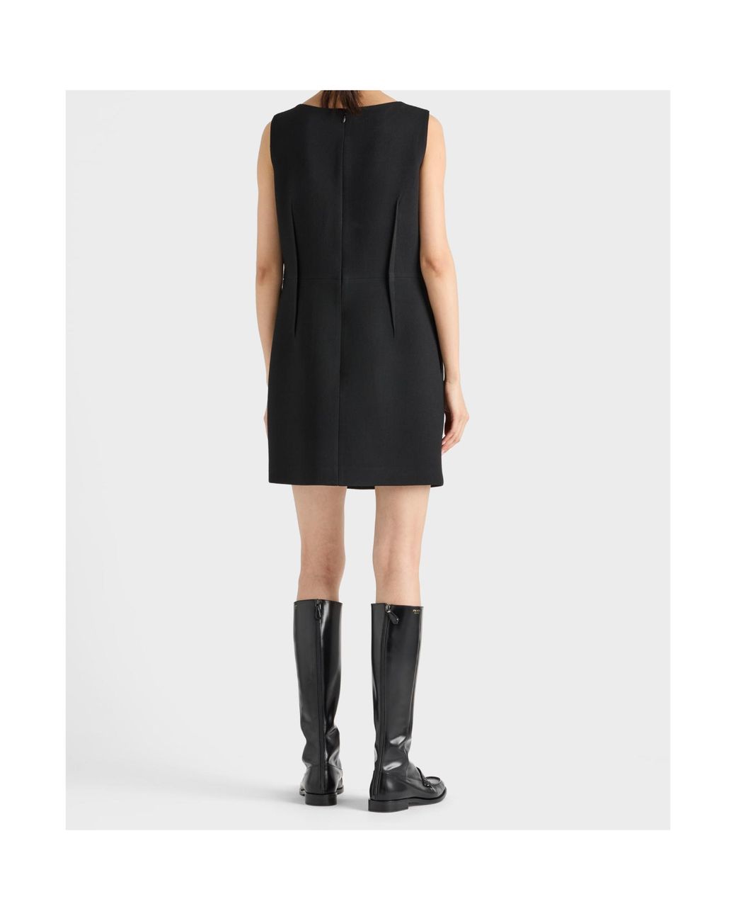 Prada Black Wool Natté Sleeveless Mini Dress