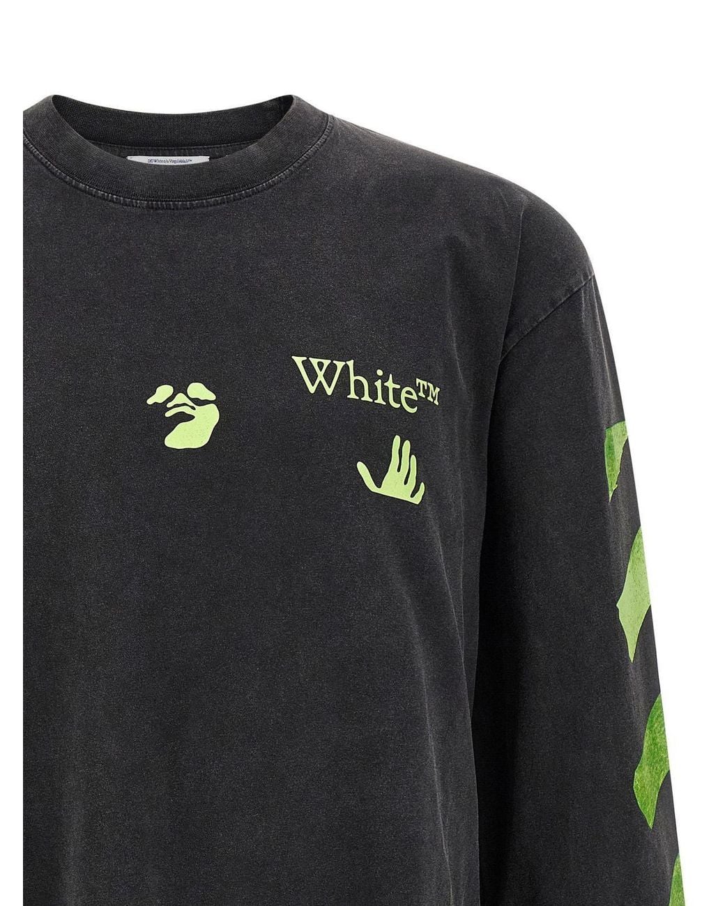 Off-White c/o Virgil Abloh Black Logo Printed Long Sleeved T-Shirt for men