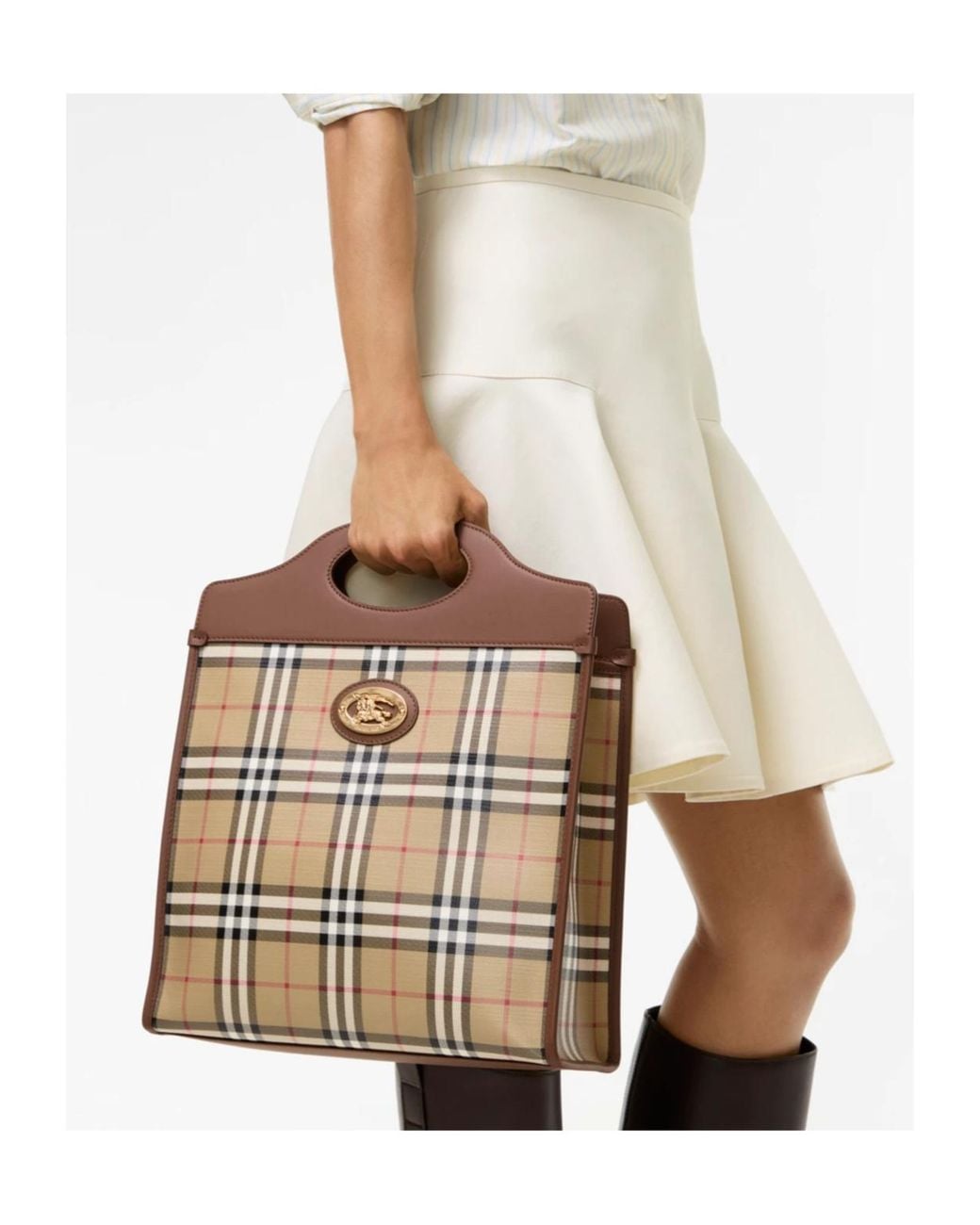 Burberry Brown Checked Small Pocket Bag