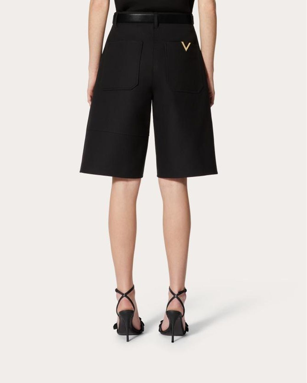 Valentino Black Vgold Tailored Bermuda Shorts
