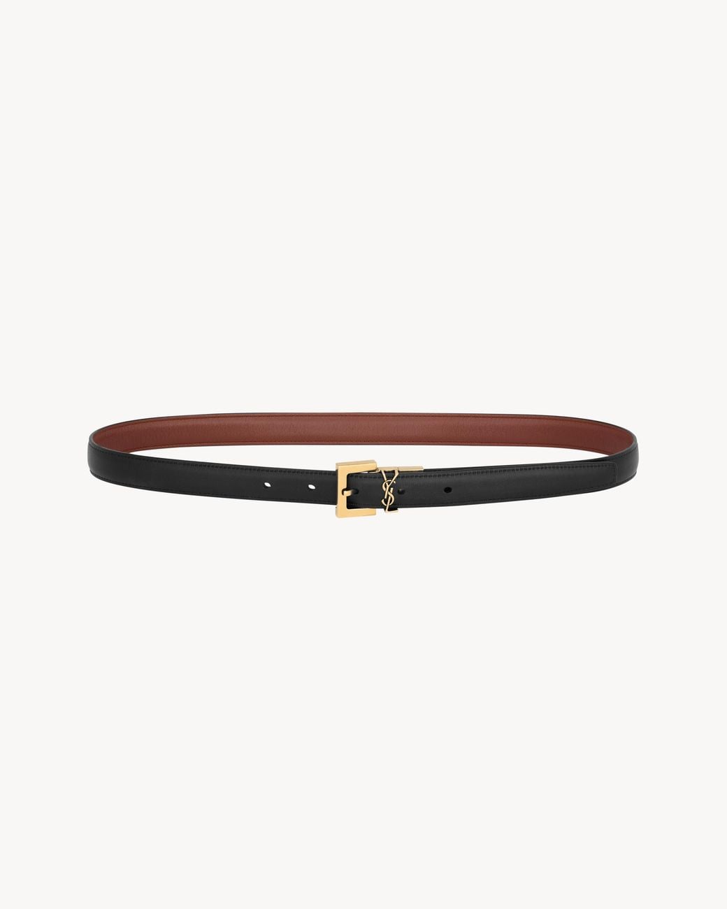 Saint Laurent White Reversible Belt