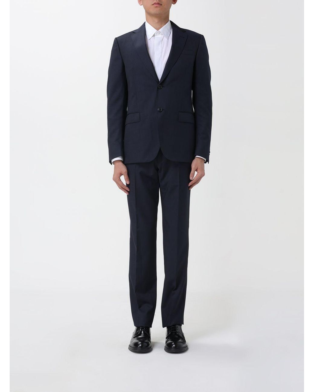 Zegna Blue Single Breasted Two-Piece Tailored Suit for men