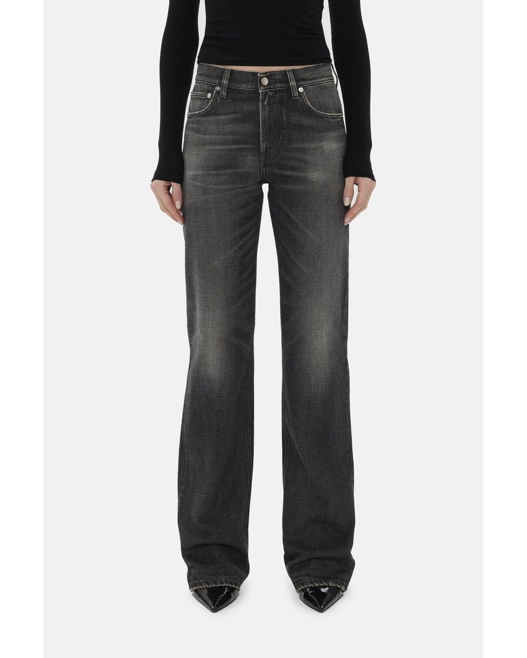 Haikure Gray Star Straight-Leg Jeans