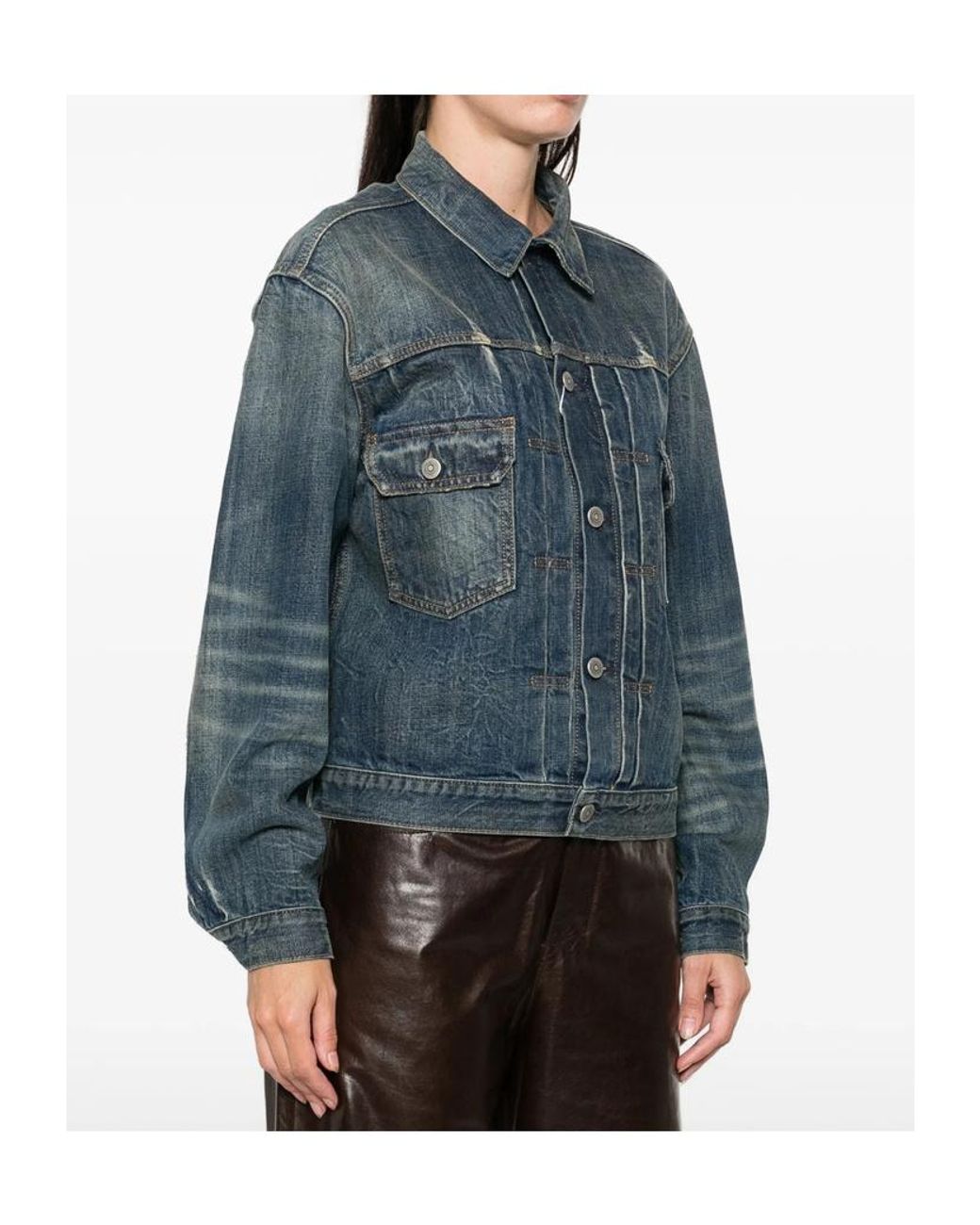Maison Margiela Blue Distressed Denim Jacket