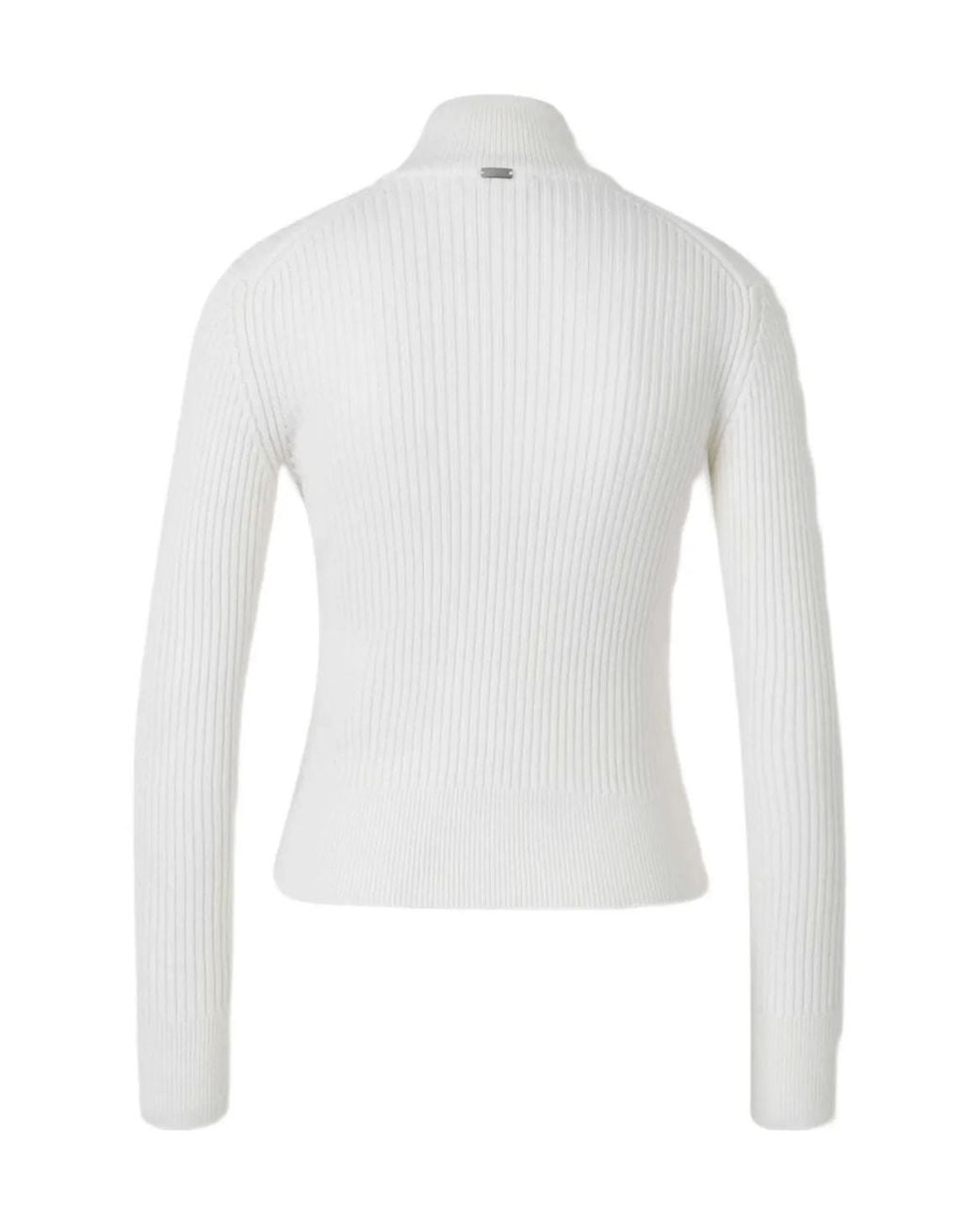 Herno White Zip-Up Knitted Cardigan