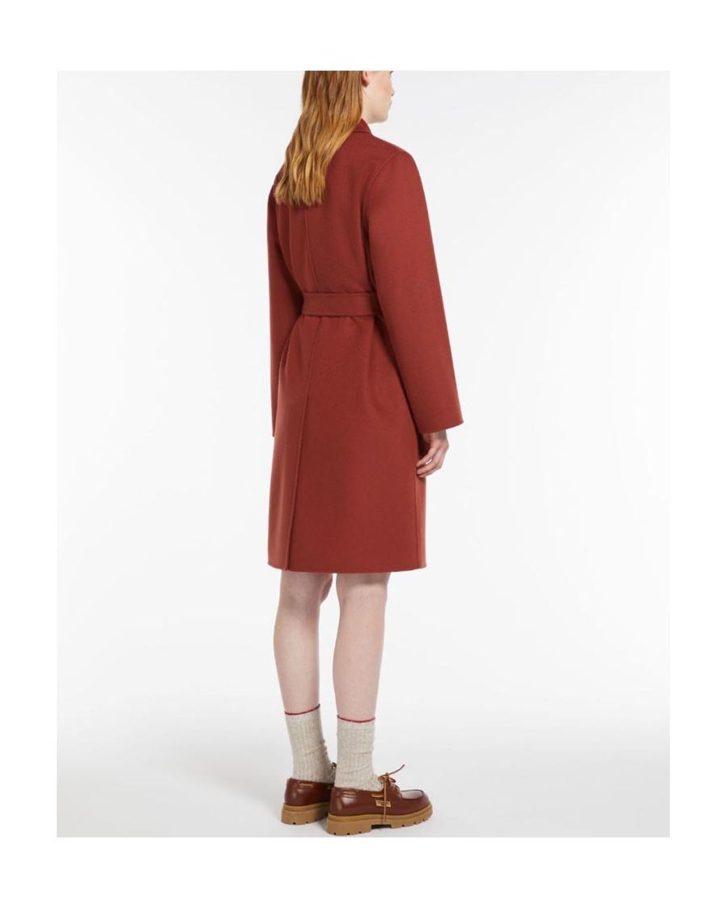 Weekend by Maxmara Red Double-Breasted Wool Coat