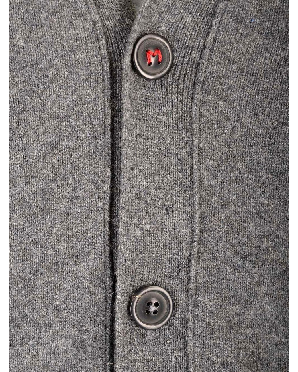 Maison Margiela Gray Button-Up Knitted Cardigan for men