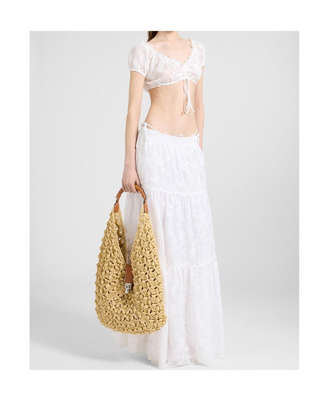Ermanno Scervino White Pleated Midi Skirt