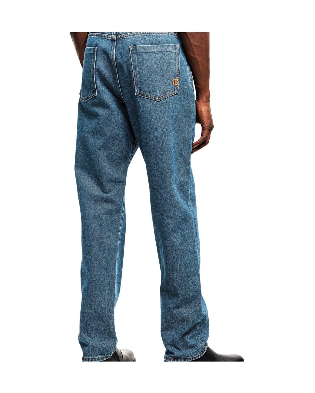 Balmain Blue Straight Leg Jeans for men