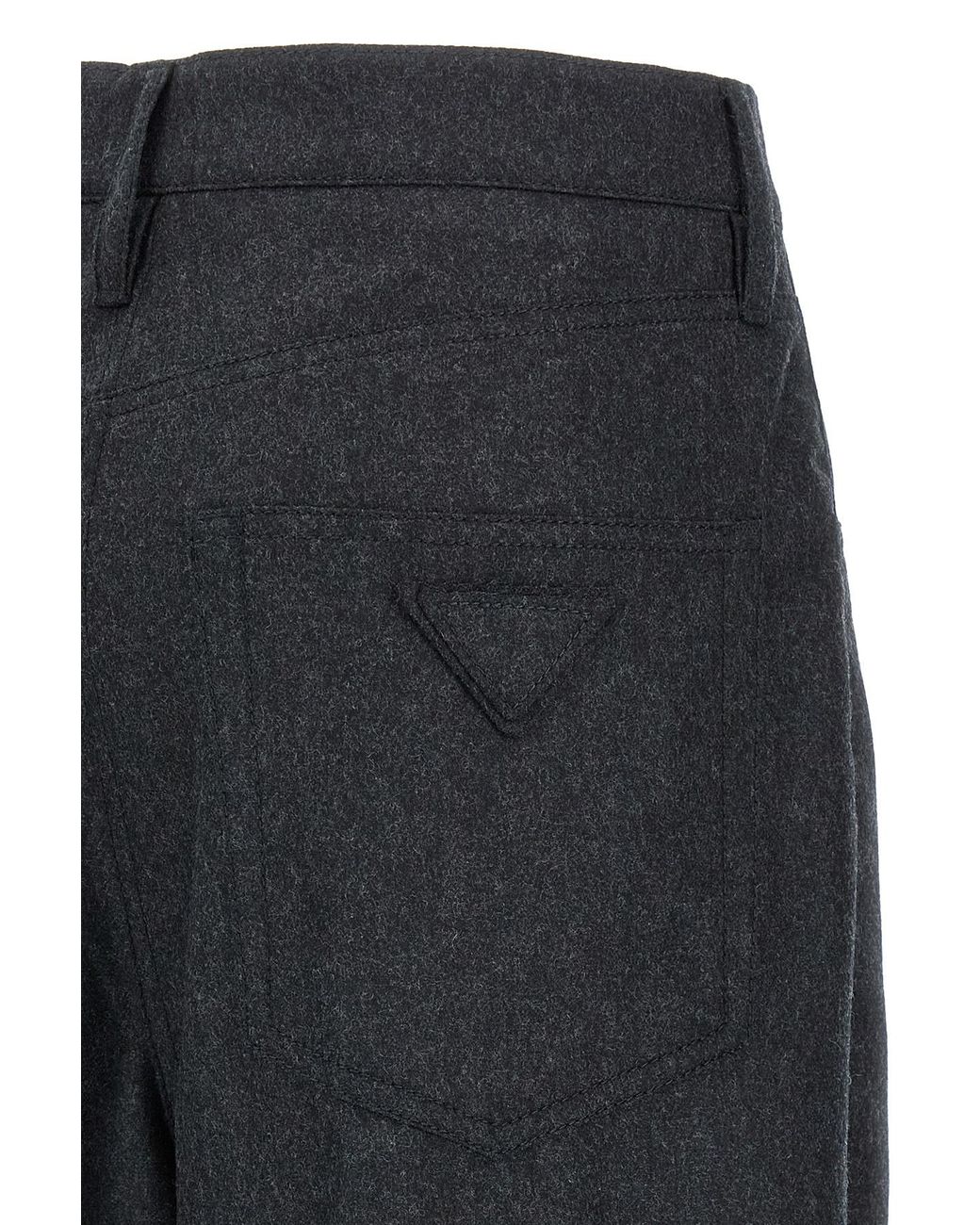 Prada Blue Logo Detailed Pleated Trousers