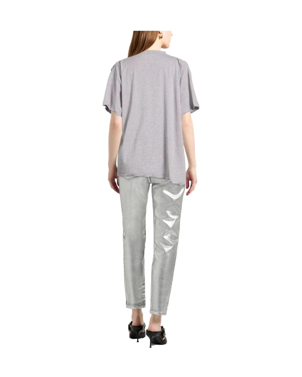 Balenciaga Gray Printed T-Shirts