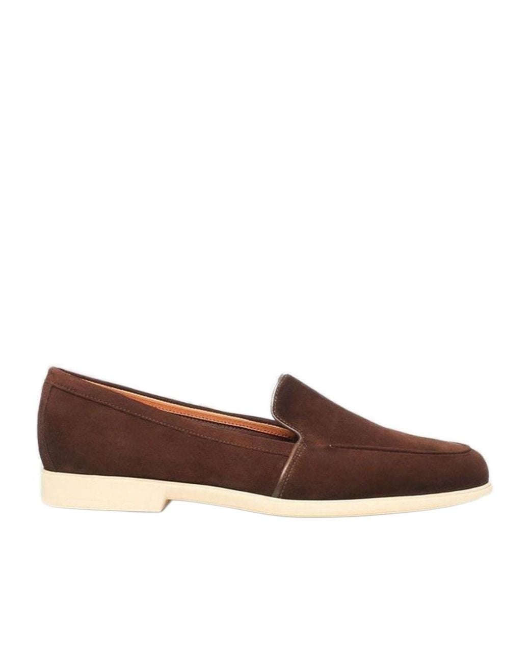 Santoni Brown Slip-On Loafers