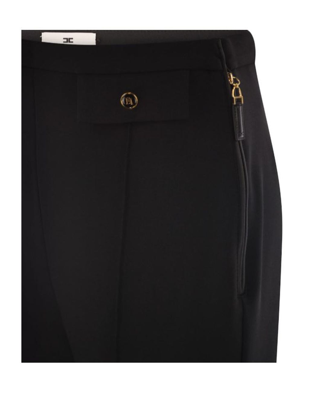 Elisabetta Franchi Black High-Waist Pants