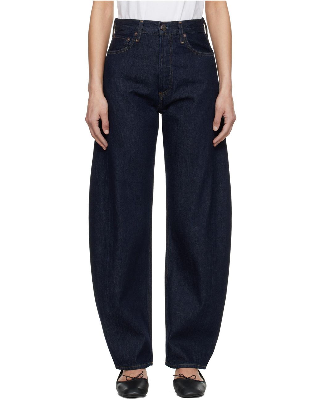 Agolde Blue Luna High Rise Pieced Taper Jeans