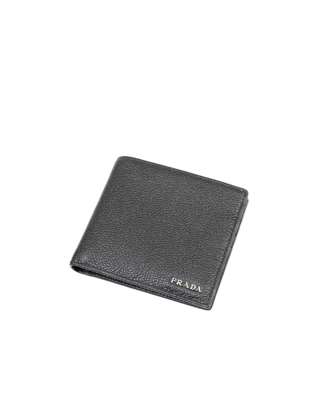 Prada Black Logo Folded Wallet for men