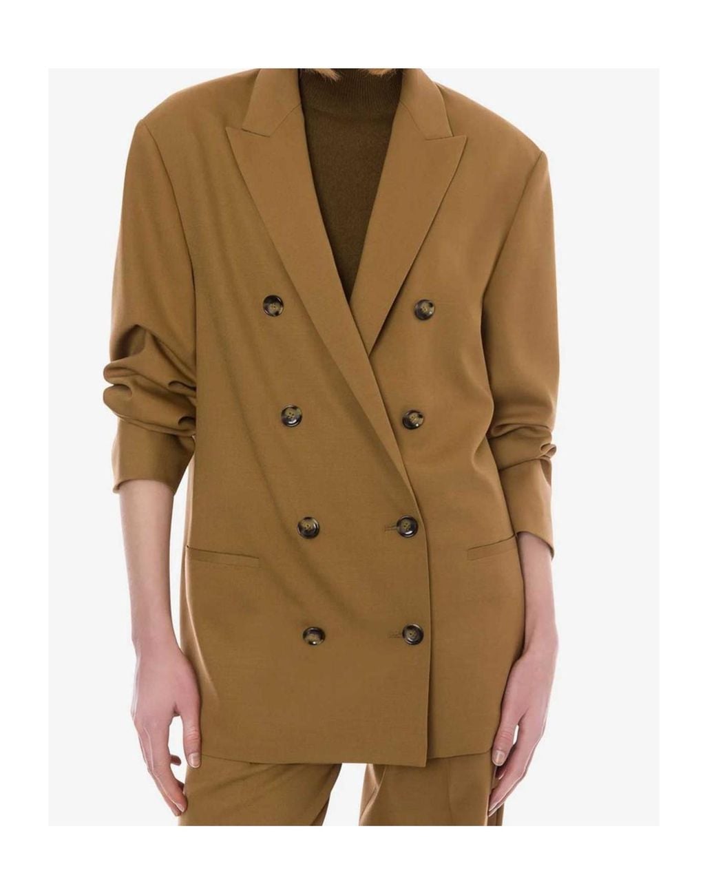 Alberta Ferretti Green Double-Breasted Wool Blazer
