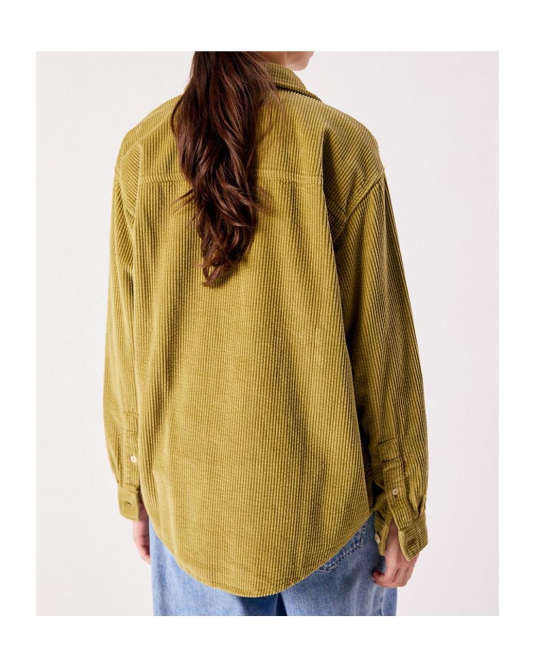 American Vintage Green Oversized Corduroy Shirt