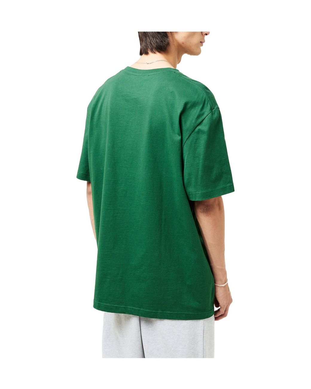 Lacoste Green Cotton Shortsleeve Tshirt for men